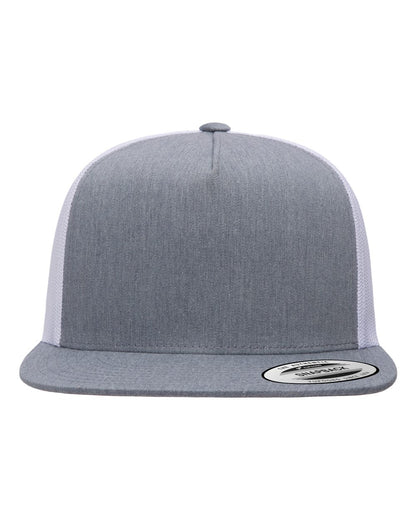 YP Classics Five-Panel Classic Trucker Cap 6006 #color_Heather/ White