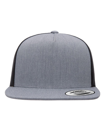 YP Classics Five-Panel Classic Trucker Cap 6006 #color_Heather/ Black