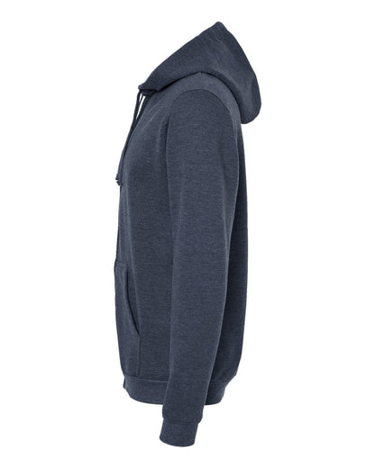 M&O Unisex Zipper Fleece Hoodie 3331 #color_Heather Navy