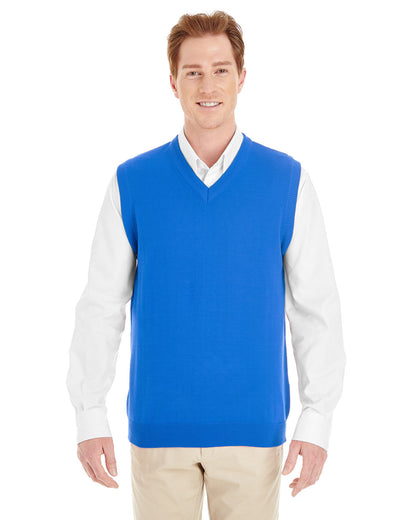 Harriton Men's Pilbloc™ V-Neck Sweater Vest M415 #color_TRUE ROYAL