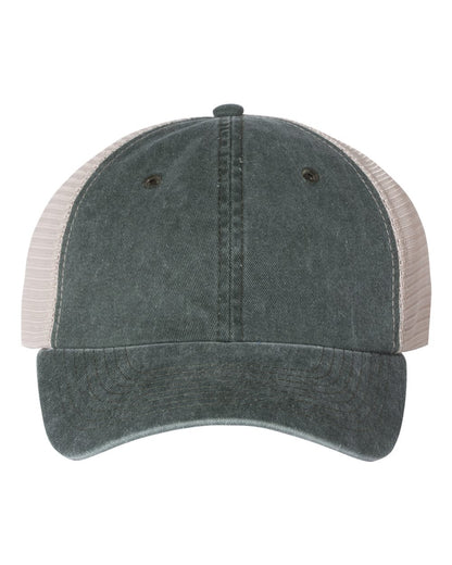 Sportsman Pigment-Dyed Trucker Cap SP510 #color_Forest/ Stone