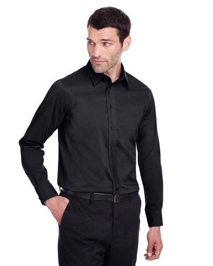 Devon & Jones Men's Crown Collection® Stretch Broadcloth Slim Fit Woven Shirt DG560 #color_BLACK