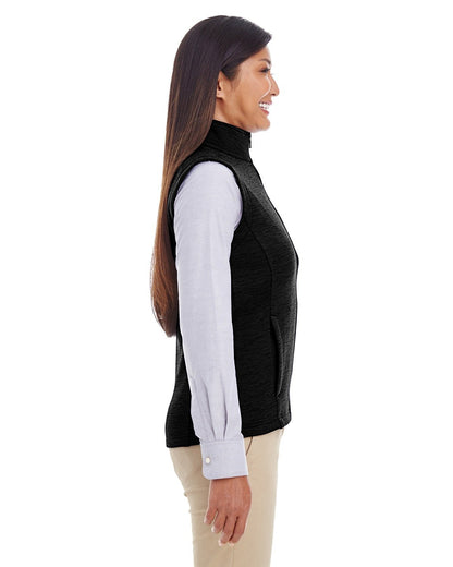 Devon & Jones Ladies' Newbury Mélange Fleece Vest DG797W #color_BLACK HEATHER