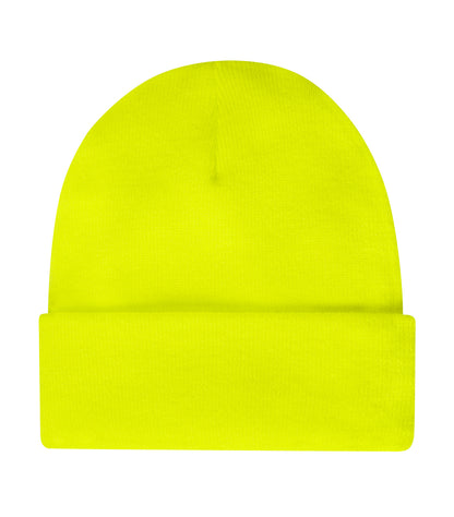 ATC WeRK Accsry Fleece Lined Knit Cuff Beanie WERK1207 #color_Safety Yellow