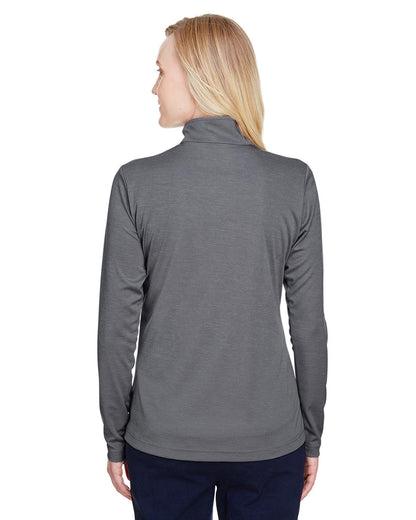 Team 365 Ladies' Zone Sonic Heather Performance Quarter-Zip TT31HW #color_DK GREY HEATHER
