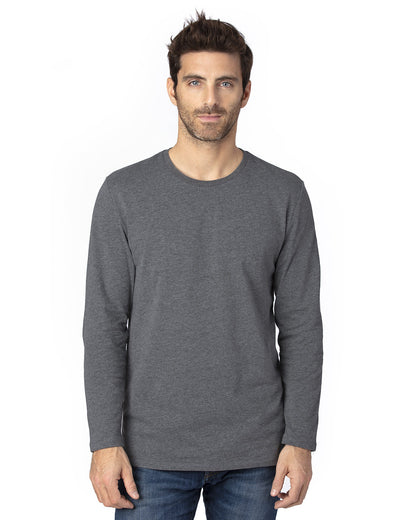 Threadfast Unisex Ultimate CVC Long-Sleeve T-Shirt 100LS #color_CHARCOAL HEATHER