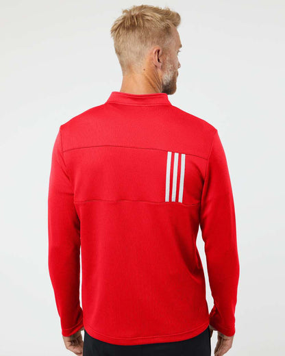 Adidas 3-Stripes Double Knit Quarter-Zip Pullover A482 #colormdl_Team Collegiate Red/ Grey Two