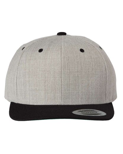 YP Classics Premium Flat Bill Snapback Cap 6089M #color_Heather/ Black