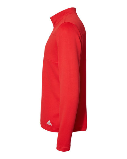 Adidas 3-Stripes Double Knit Quarter-Zip Pullover A482 #color_Team Collegiate Red/ Grey Two