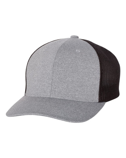 Flexfit Mélange Trucker Cap 6311 #color_Heather Grey/ Black