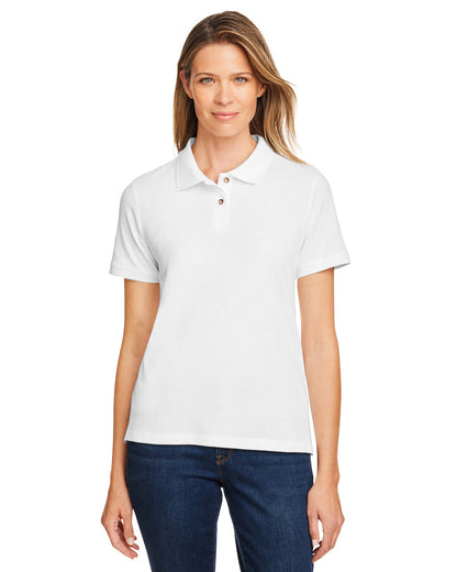 Harriton Ladies' Short-Sleeve Polo M200W #color_WHITE