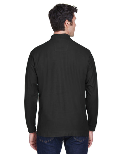 Devon & Jones Men's Pima Piqué Long-Sleeve Polo D110 #color_BLACK
