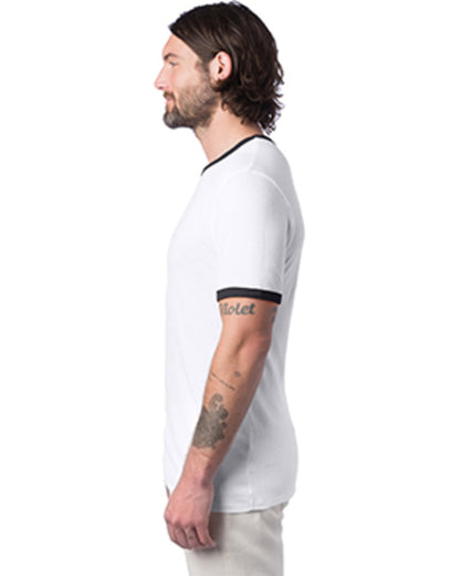 Alternative Unisex Keeper Ringer T-Shirt 5103BP #color_WHITE / BLACK