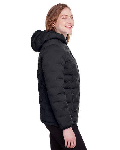 North End Ladies' Loft Puffer Jacket NE708W #color_BLACK / CARBON