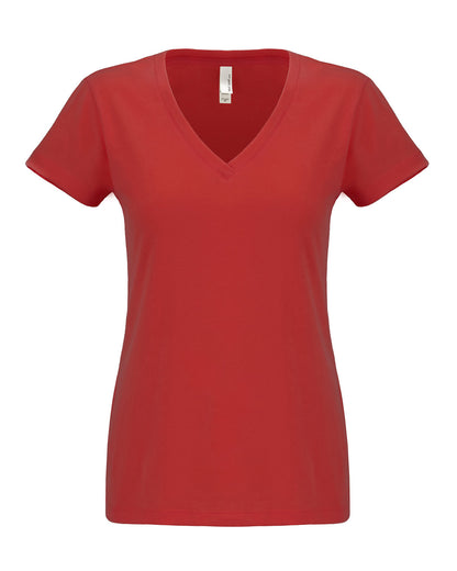 Next Level Apparel Ladies' Sueded V-Neck T-Shirt N6480 #color_RED