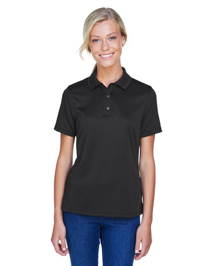 Harriton Ladies' Advantage Snag Protection Plus IL Snap Placket Polo M345W #color_BLACK