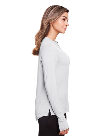 North End Ladies' Jaq Snap-Up Stretch Performance Pullover NE400W #color_PLATINUM