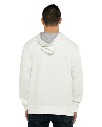 Next Level Apparel Unisex Laguna French Terry Pullover Hooded Sweatshirt 9301 #color_WHT / HTHR GRAY