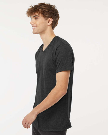 M&O Deluxe Blend V-Neck T-Shirt 3543 #colormdl_Heather Graphite