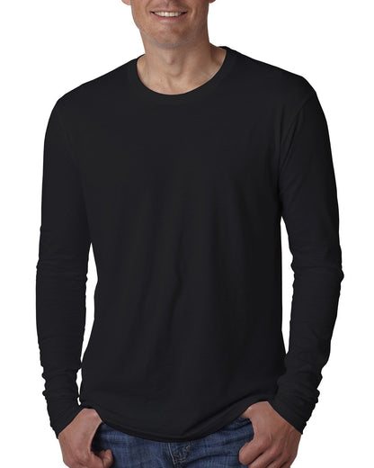 Next Level Apparel Men's Cotton Long-Sleeve Crew N3601 #color_BLACK