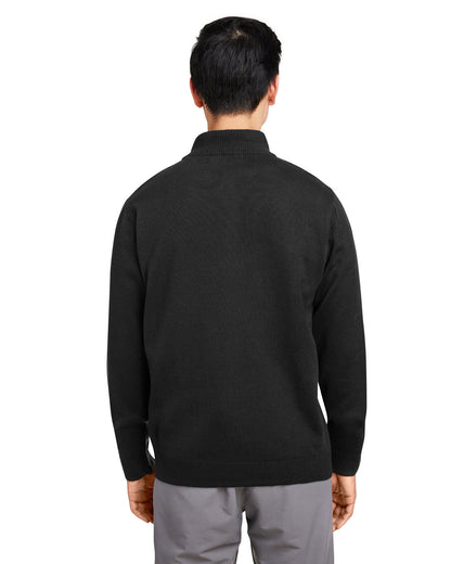 Harriton Unisex Pilbloc™ Quarter-Zip Sweater M421 #color_BLACK