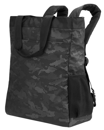 North End Men's Reflective Convertible Backpack Tote NE901 #color_BLACK / CARBON