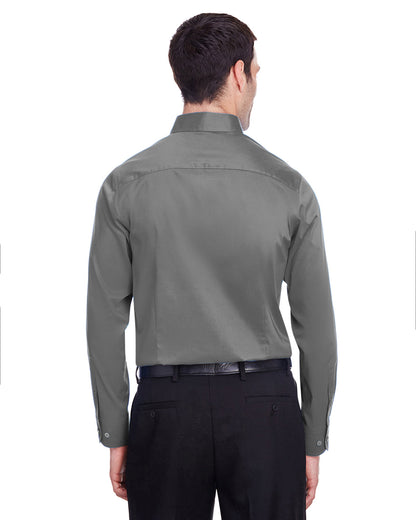 Devon & Jones Men's Crown Collection® Stretch Broadcloth Slim Fit Woven Shirt DG560 #color_GRAPHITE