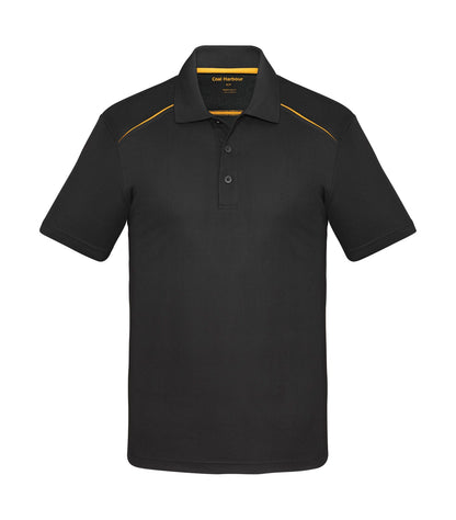 Coal Harbour Snag Resist Co Inset Polo S4002 #color_Black/Gold