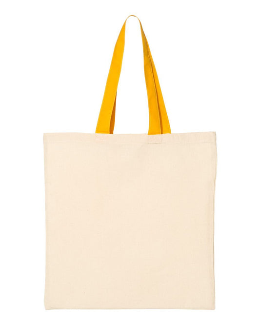 Q-Tees Economical Tote with Contrast-Color Handles QTB6000