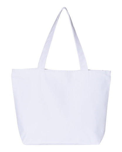 Q-Tees 25L Zippered Tote Q611 #color_White