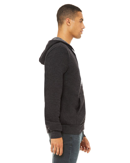 BELLA + CANVAS Unisex Sponge Fleece Full-Zip Hooded Sweatshirt 3739 #color_DARK GRY HEATHER