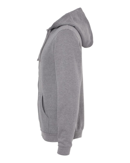 M&O Unisex Zipper Fleece Hoodie 3331 #color_Heather Grey