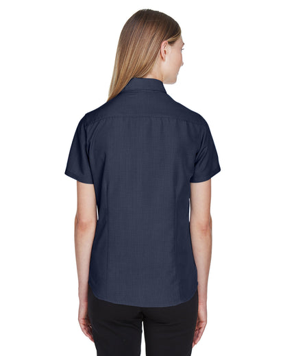 Harriton Ladies' Barbados Textured Camp Shirt M560W #color_NAVY