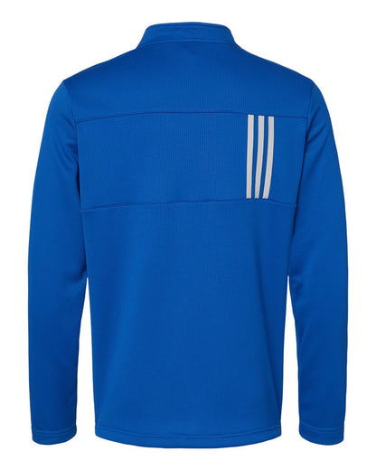 Adidas 3-Stripes Double Knit Quarter-Zip Pullover A482 #color_Team Royal/ Grey Two