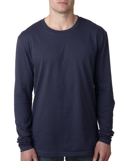 Next Level Apparel Men's Cotton Long-Sleeve Crew N3601 #color_MIDNIGHT NAVY