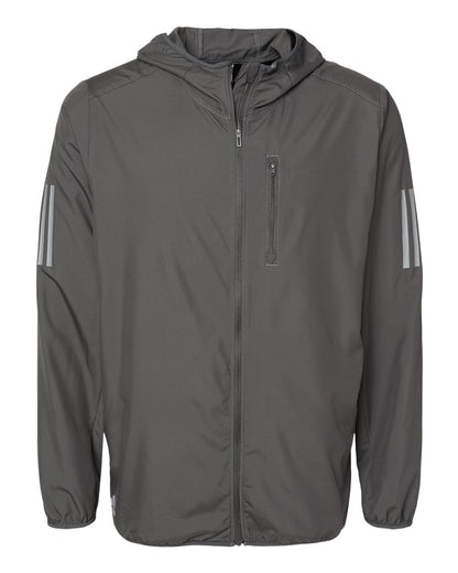 Adidas Hooded Full-Zip Windbreaker A524 #color_Grey Six