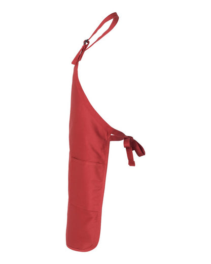 Q-Tees Full-Length Apron with Pockets Q4350 #color_Red