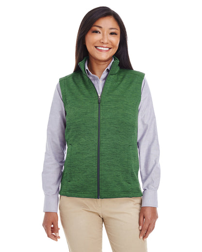 Devon & Jones Ladies' Newbury Mélange Fleece Vest DG797W #color_FOREST HEATHER