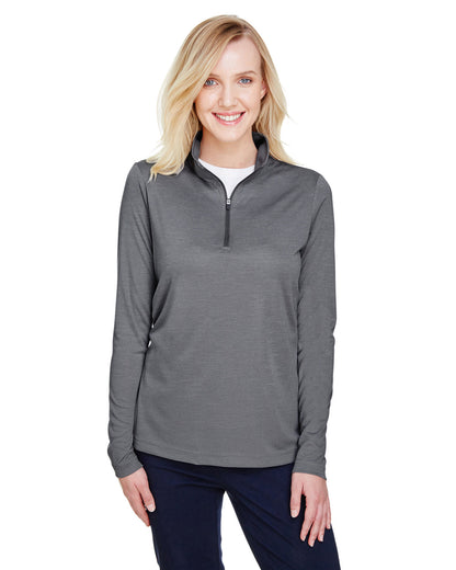 Team 365 Ladies' Zone Sonic Heather Performance Quarter-Zip TT31HW #color_DK GREY HEATHER