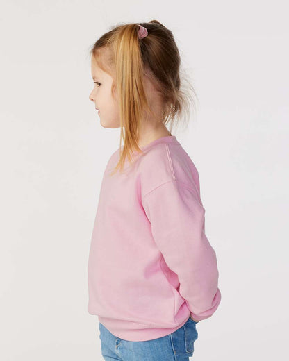 Rabbit Skins Toddler Fleece Crewneck Sweatshirt 3317 #colormdl_Pink