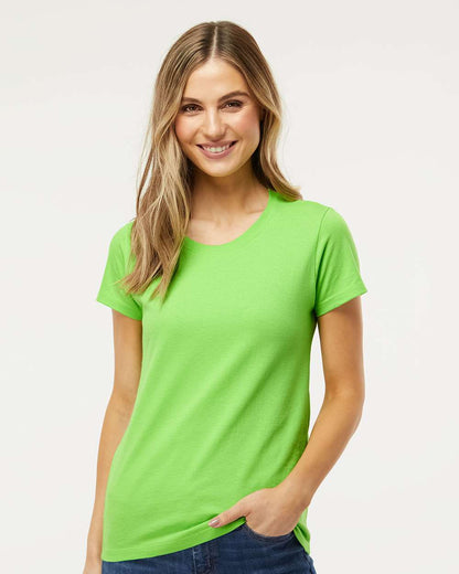 M&O Women's Gold Soft Touch T-Shirt 4810 #colormdl_Vivid Lime