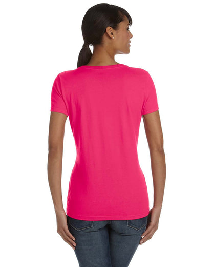 Fruit of the Loom Ladies' HD Cotton™ V-Neck T-Shirt L39VR #color_CYBER PINK