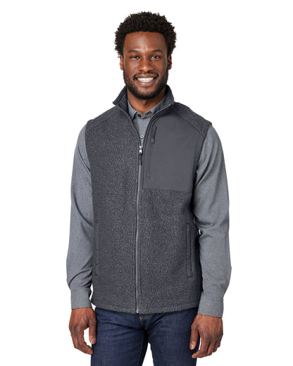 North End Men's Aura Sweater Fleece Vest NE714 #color_CARBON