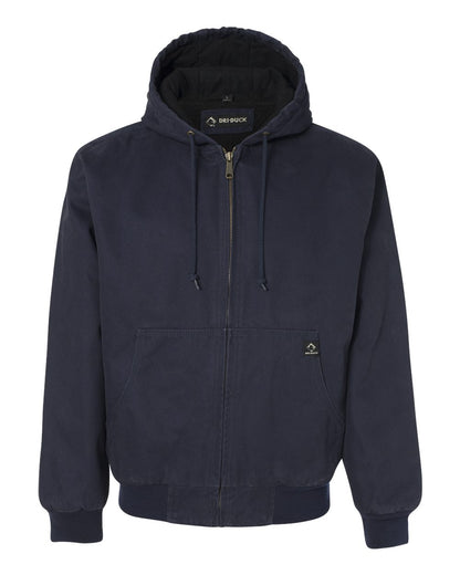 DRI DUCK Cheyenne Boulder Cloth™ Hooded Jacket with Tricot Quilt Lining 5020 #color_Navy