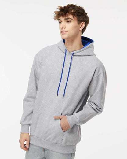 King Fashion Two-Tone Hooded Sweatshirt KF9041 #colormdl_Sport Grey/ Royal Blue