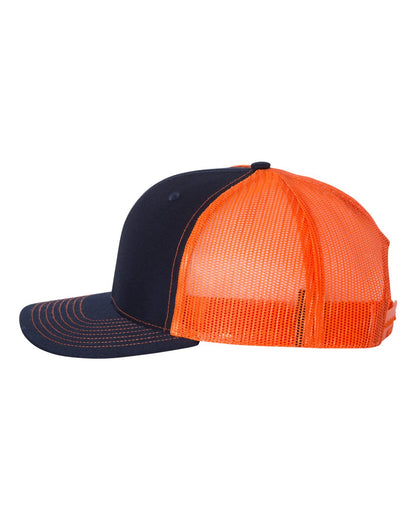 Richardson Snapback Trucker Cap 112 #color_Navy/ Orange