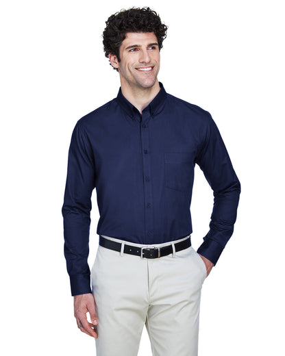 Core365 Men's Operate Long-Sleeve Twill Shirt 88193 #color_CLASSIC NAVY