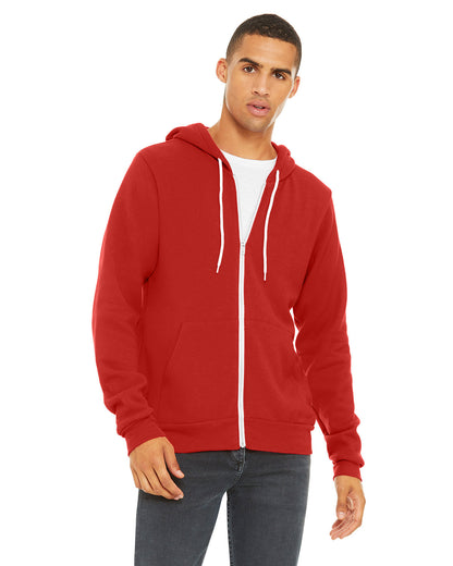BELLA + CANVAS Unisex Sponge Fleece Full-Zip Hooded Sweatshirt 3739 #color_RED