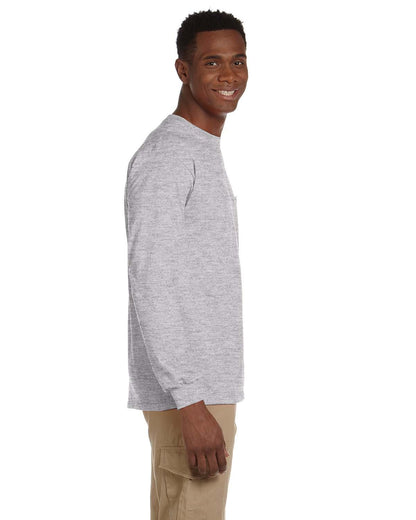 Gildan Adult Ultra Cotton® Long-Sleeve Pocket T-Shirt G241 #color_SPORT GREY