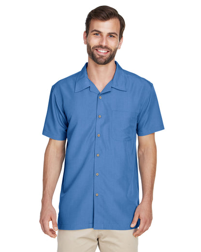 Harriton Men's Barbados Textured Camp Shirt M560 #color_POOL BLUE